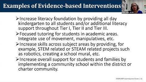 ARP ESSER III: Evidence-based Activities and Interventions