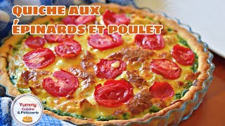 Quiche aux épinards  et poulet [Recette facile]