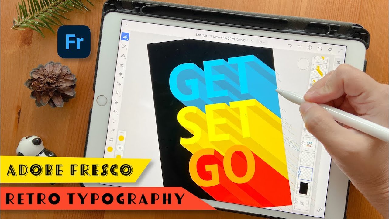 Retro typography with ADOBE FRESCO YouTube