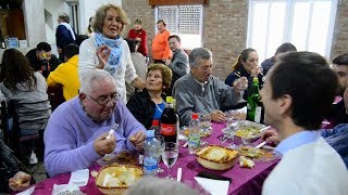 Con una raviolada festejaron la obra de asfaltado y cordón cuneta de Fortín Tiburcio