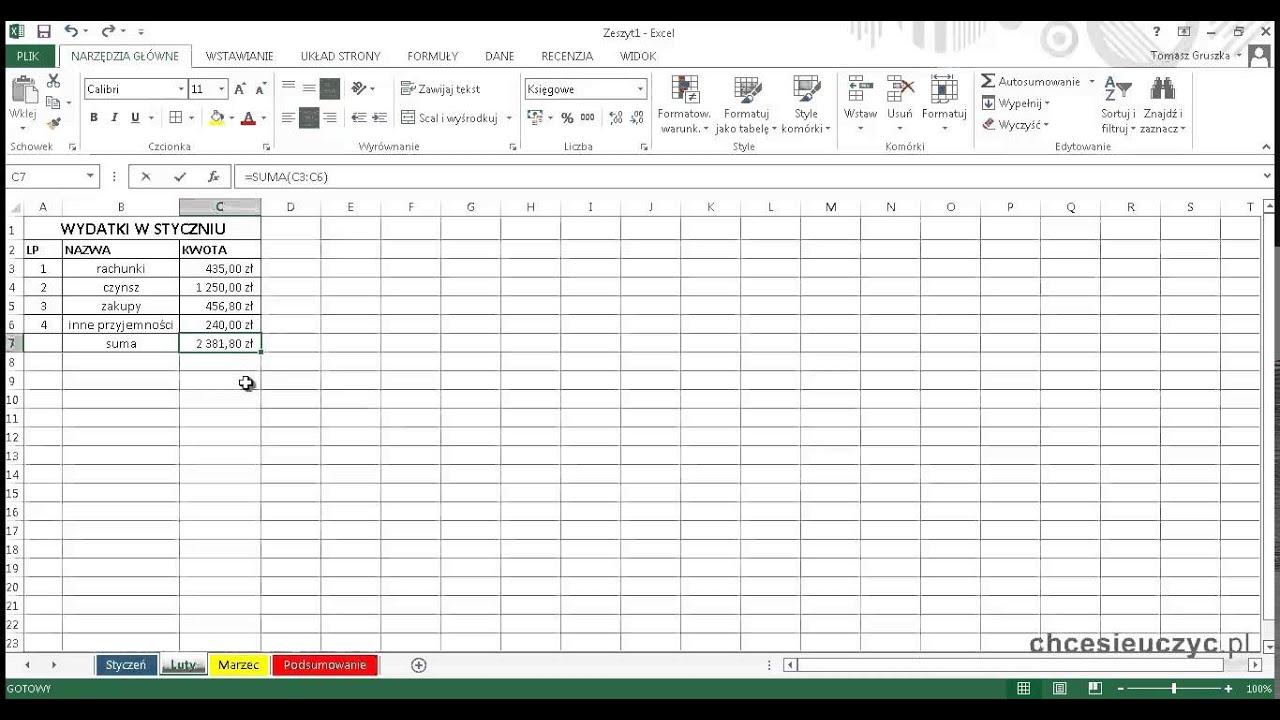 Kurs Excel Podstawowy - [lekcja #11] - Praca na arkuszach - YouTube