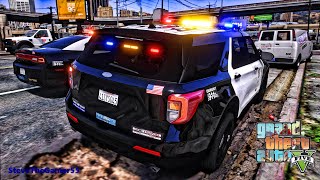 Playing GTA 5 As A POLICE OFFICER City Patrol| GTA 5 Lspdfr Mod| 4K