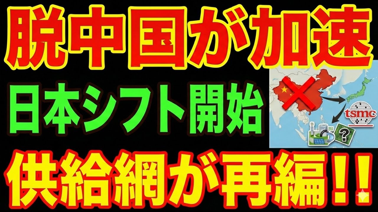【TSMC脱中国】取引先が大転換…日本シフトで供給網が再編へ!!