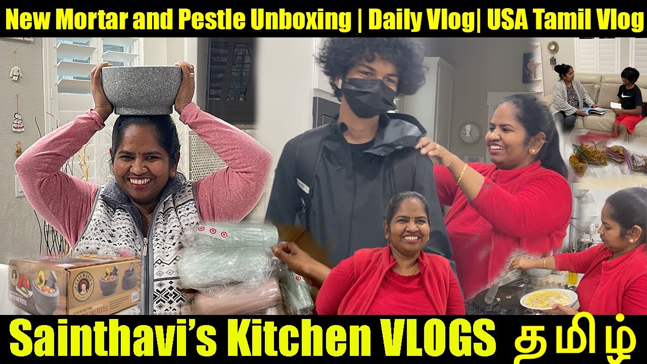 Mortar and Pestle Day In My Life Vlog Indian Snacks USA Tamil