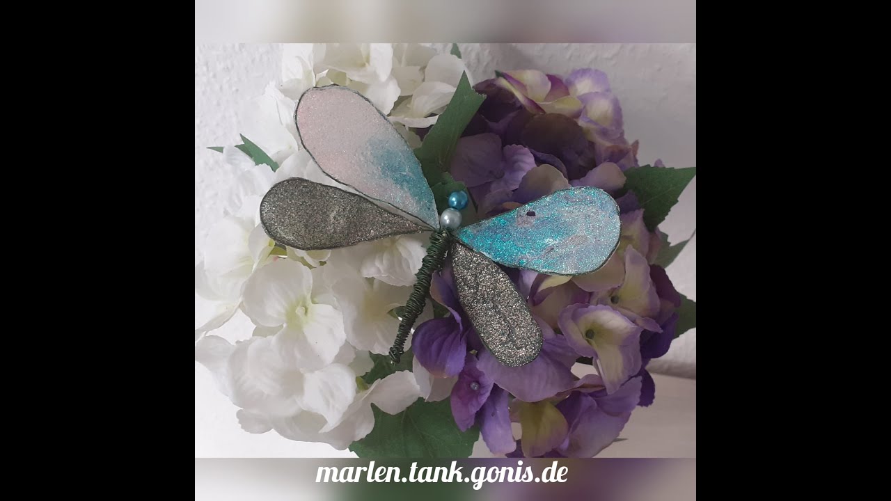 Libelle aus Draht und GlitzerCreme mit Gonis - Anleitung