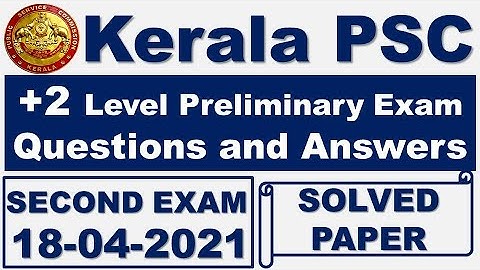 Plus Two Level Preliminary Exam Questions and Answers | Plus Two Prelims Question Paper with Answers