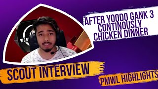 Scout Interview After YOODO GANK 3 Hat-Trick Chicken Dinner in PMWL 2020 | Super Weekend Day 2