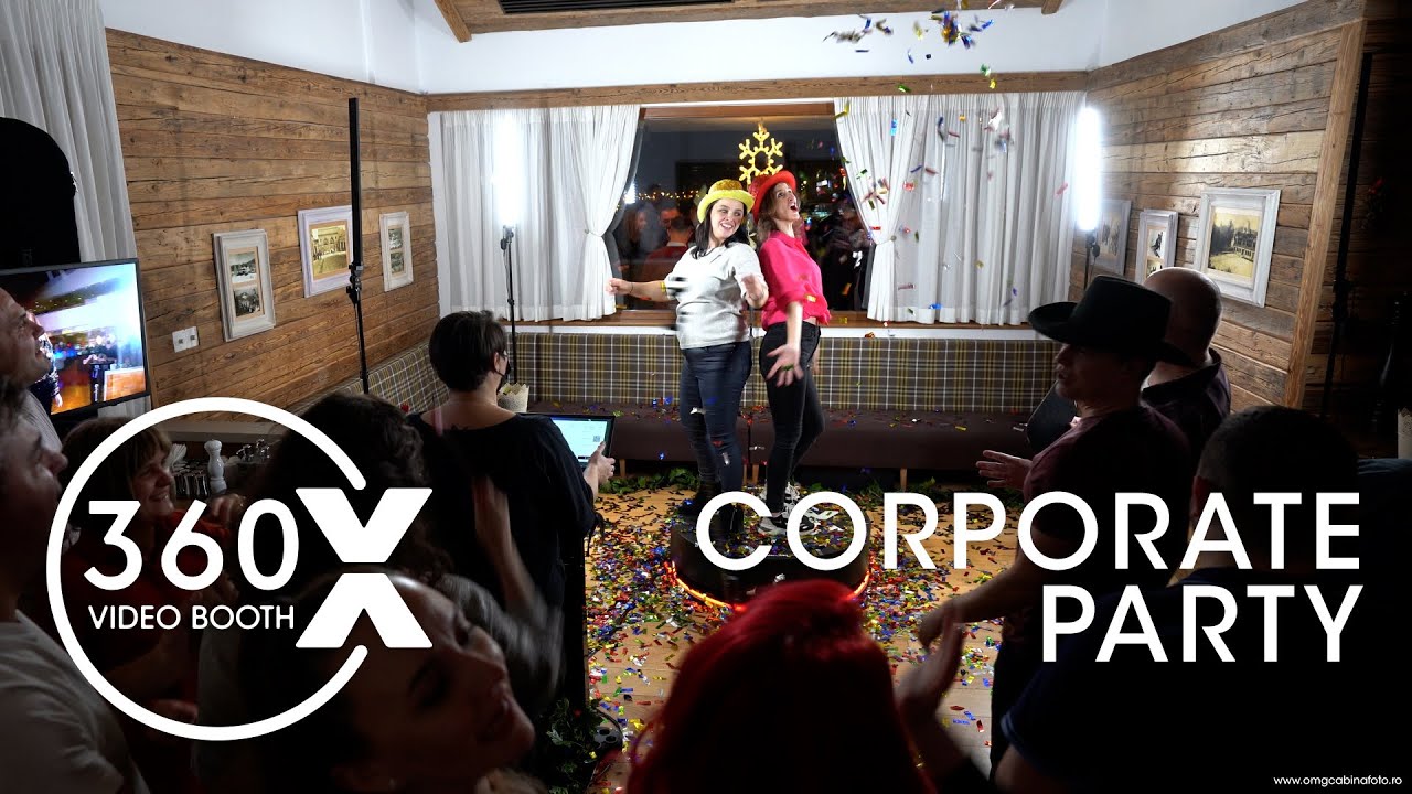 360 X Video Booth set up at corporate party | 360 x slow motion booth indoor installation