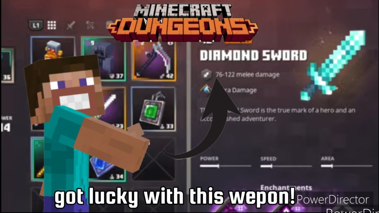 Minecraft dungeons-Lucky i got a unique diamond sword