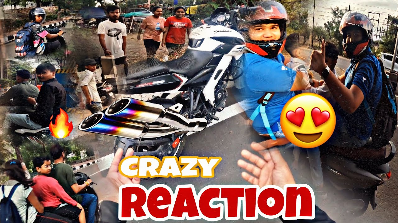 NS200 BS6 with akrapovic full system Exhaust I public reaction🤯 | cute girls @Crack Rider