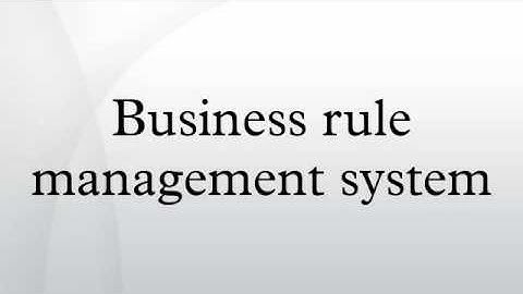 Business rule management system