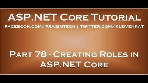 Rollen aanmaken in ASP.NET Core