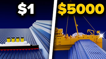 LEGO $1 Titanic VS $5000 Titanic VS Wave🌊