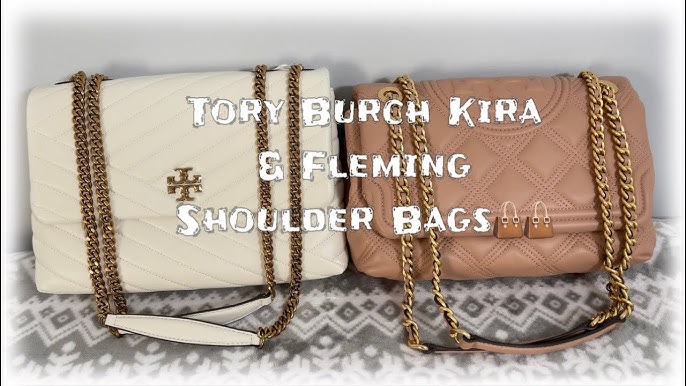 Tory Burch Kira Chevron Convertible Shoulder Bags, Pink Moon, New Ivory