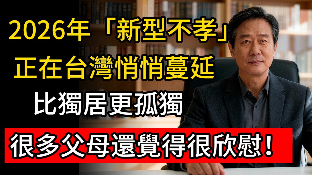 台灣2026年「新型不孝」正在爆發！比獨居更孤獨，很多父母還覺得很欣慰！#安養晚年 #銀髮族 #退休生活
