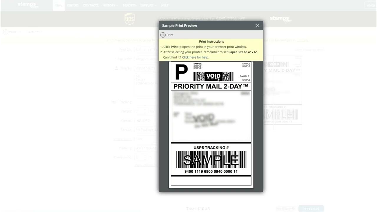 XF340_How to Print Shipping Label from Stamps YouTube