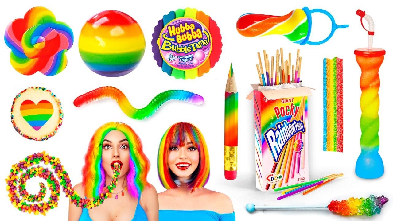 Desafio: Sobremesa Arco-Íris | 24 Horas Com Apenas UMA COR de Comida por RATATA POWER