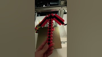 Just printed Minecraft pickax #bambulab #minecraft ￼