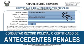 Criminal Record Certificate in Ecuador screenshot 5