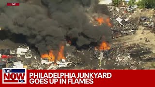 Philadelphia firefighters battle junkyard blaze | LiveNOW from FOX