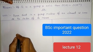 Prove that in a group orders of an element is same as the order of its inverse | BSc/MSc maths |