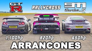 1100hp GT-R vs 911 Turbo S vs Rallycross: ARRANCONES