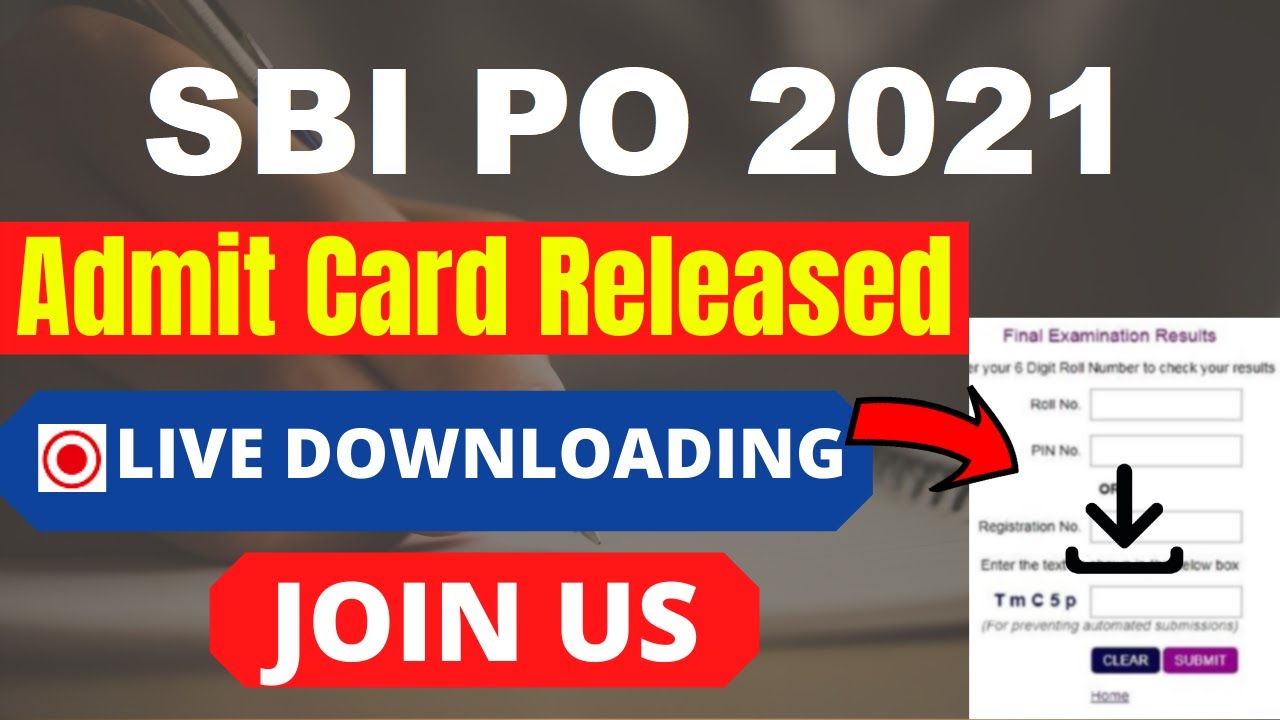 SBI PO 2021 Admit Card (Released) - Download Your SBI PO 2021 Admit Card Here