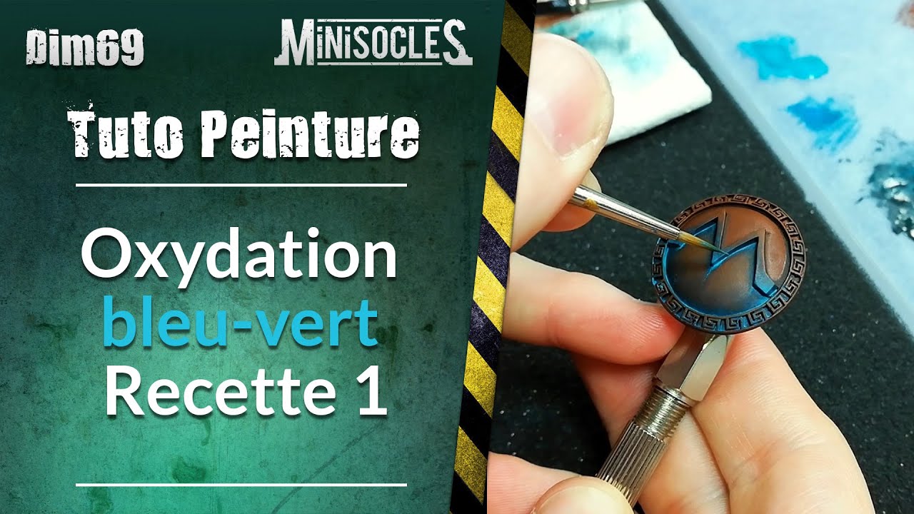 Peinture sur figurines [TUTO] : Oxydation Bleu-Vert Recette 1 - YouTube