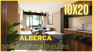 ESPECTACULAR CASA CON RECÁMARA EN PLANTA BAJA Y ALBERCA EN 10X20 | DOBLE ALTURA