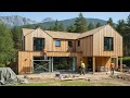 We built our dream house out of ancient wood in the deep forest.