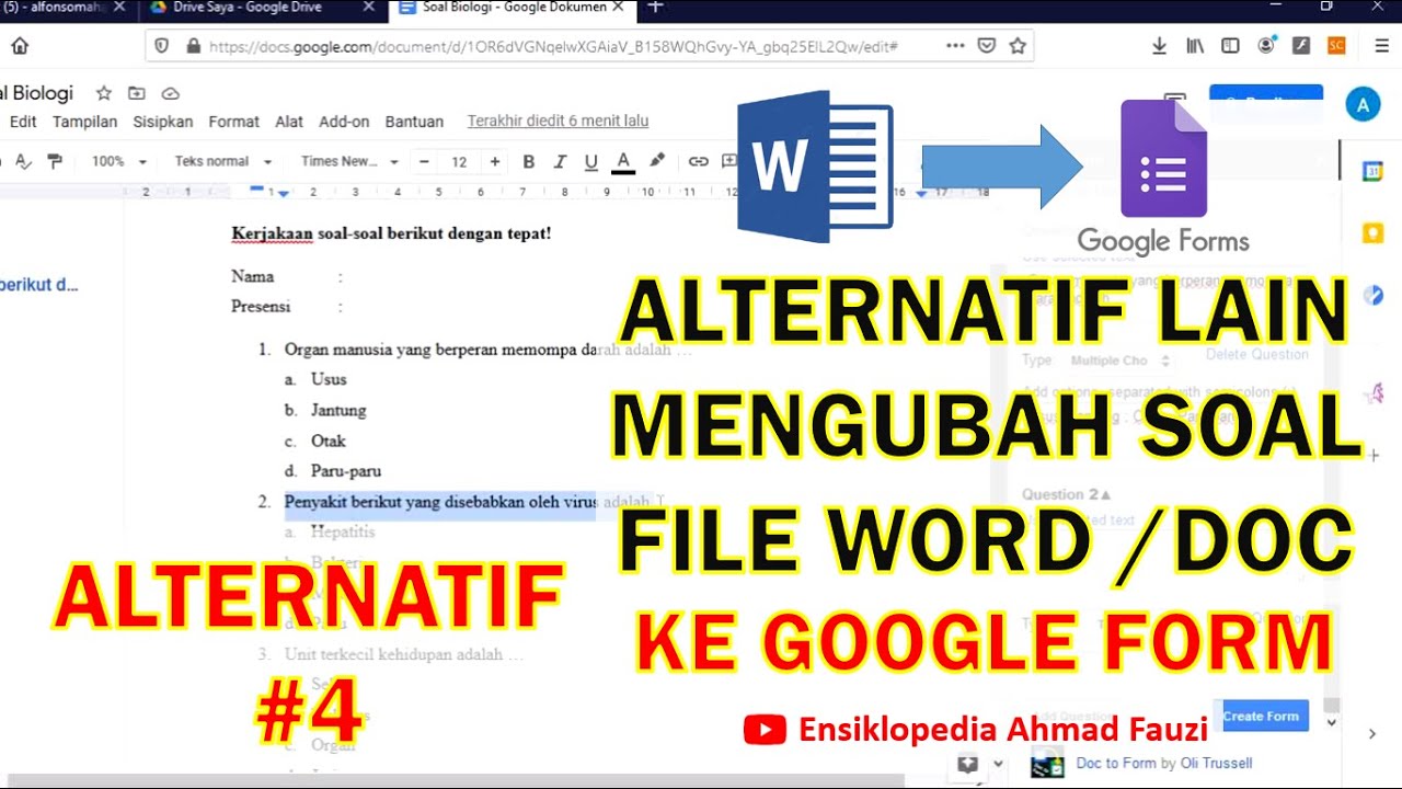 Cara mengubah microsoft word ke google form secara otomatis alternatif