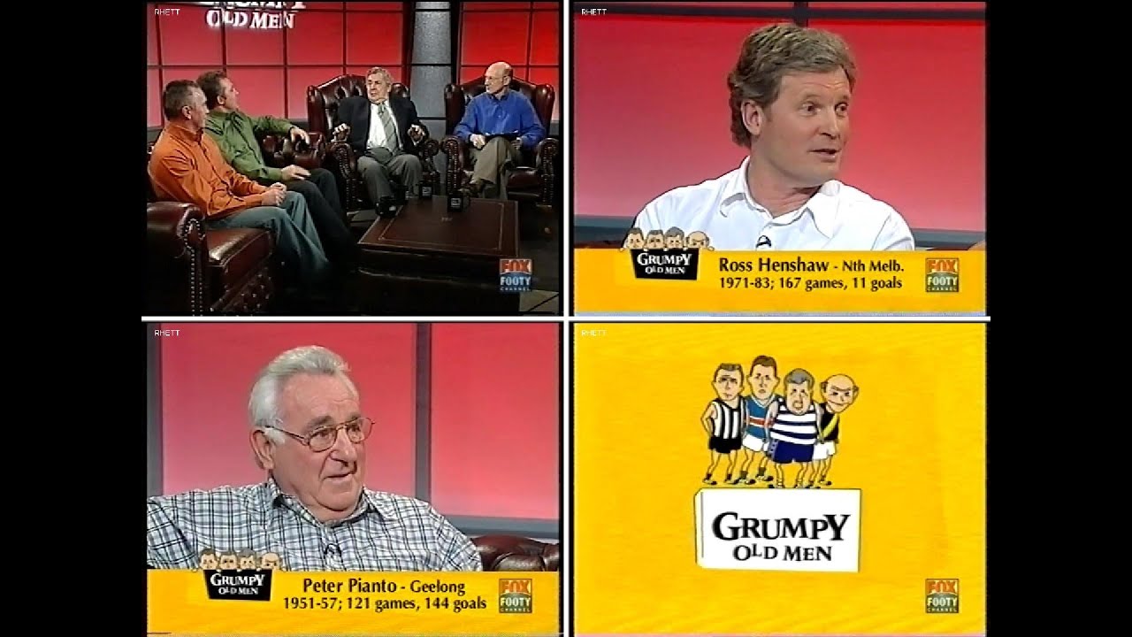 Ross Henshaw (North Melbourne) and  Peter Pianto (Geelong) on Grumpy Old Men