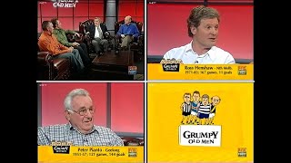 Ross Henshaw (North Melbourne) and  Peter Pianto (Geelong) on Grumpy Old Men