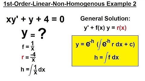 Differential Equation - 1st Order, Linear Form (5 of 9) Example 2 of Non-Homogenous Form