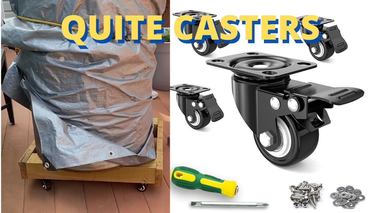 LEE TEAM RISE 4-Pack 2” Heavy Duty Plate Casters With Dual Locking Brake – TPR Rubber Wheels, 440 Lbs Capacity, Quiet, Non-Marking, Swivel Castors For Furniture