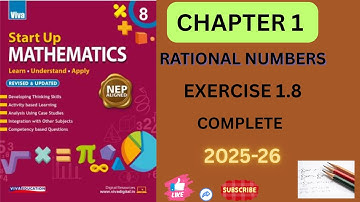 Class8 Ch.1 Rational Numbers Exercise 1.8#startupmathematics #vivaeducation