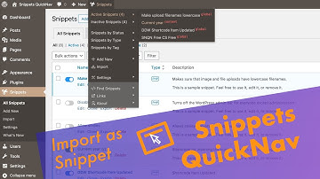Snippets QuickNav – Import the Code Snippet Version – free Add-On for the Code Snippets Plugin