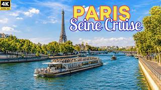 Paris Seine River Cruise 4K R Eiffel Tower Famous Landmarks