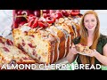 The Best Almond Cherry Bread Recipe | Super Moist & Delicious! | with easy almond glaze!