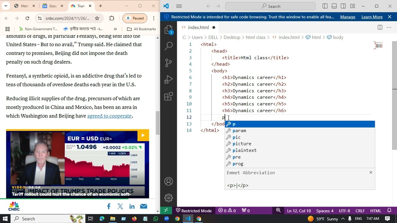 html class 1