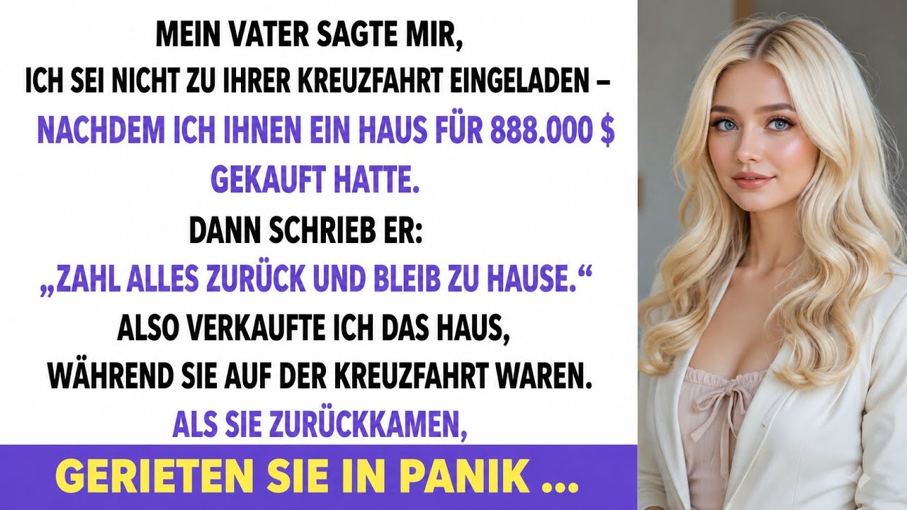 Ich stand am Hafen, als mein Vater mir schrieb: „Bezahl den Rest und bleib zu Hause“, während ich das Haus für 888.000 Dollar und die ganze Kreuzfahrt bezahlt hatte. Am Abend davor hörte ich...