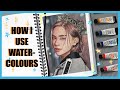 HOW TO: WATERCOLOUR PORTRAITS | Answering Your questions + Painting Hyunjin Stray kids