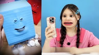 A "face Piggy Bank" That Eats Money! Keep Feeding It Coins And It Will Produce Strands Of Gold?