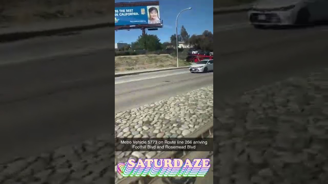 Going Under I-210 Freeway 🛣 in Metro Vehicle 5773 on Route line 266