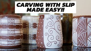 Carving With Slip on Pottery - THREE EASY PROJECTS WITH GREAT RESULTS!