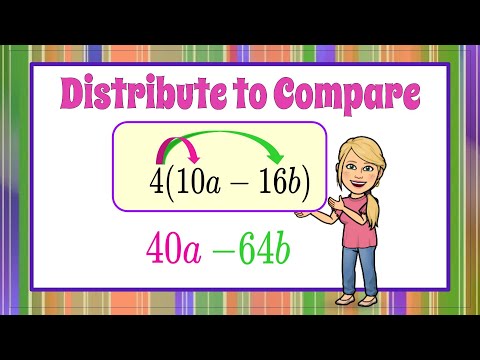 Distribute to Compare Variable Expressions | 6.EE.A.3 💜💙