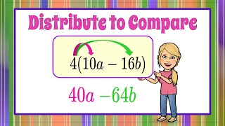 Distribute to Compare Variable Expressions | 6.EE.A.3 💜💙