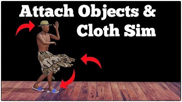 Attach Objects and Cloth Simulation to Animated Character | Blender tutorial