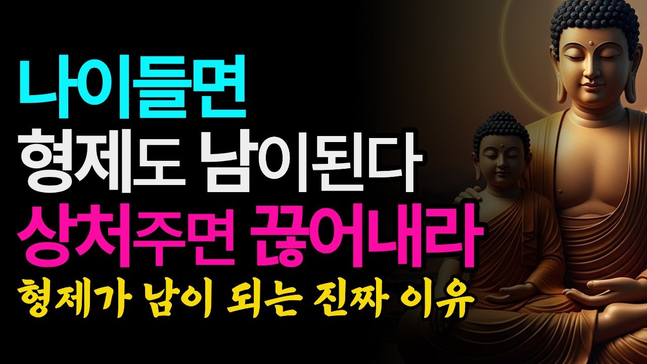 나이들면 형제도 남이된다 상처주면 끊어내라 | #부처님지혜 | 부처님말씀 | #인생지혜  | 석가모니명언