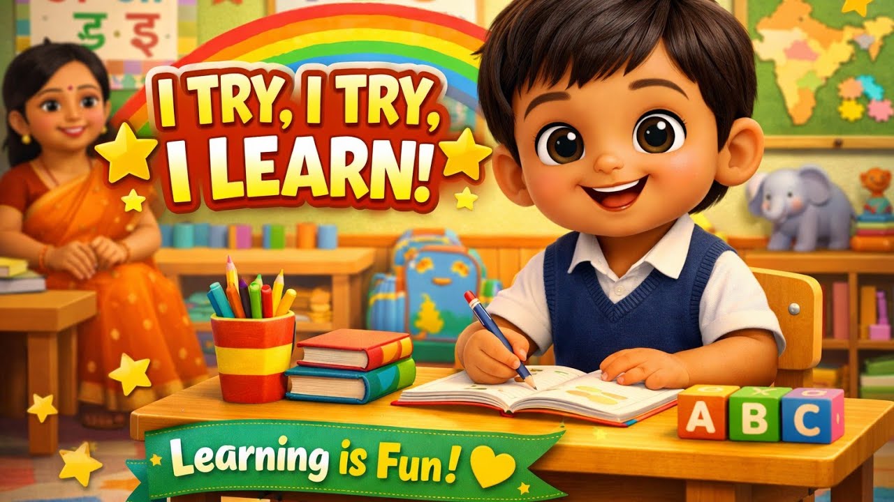 I Try, I Try, I Learn! | Preschool Learning Song | Motivation for Kids